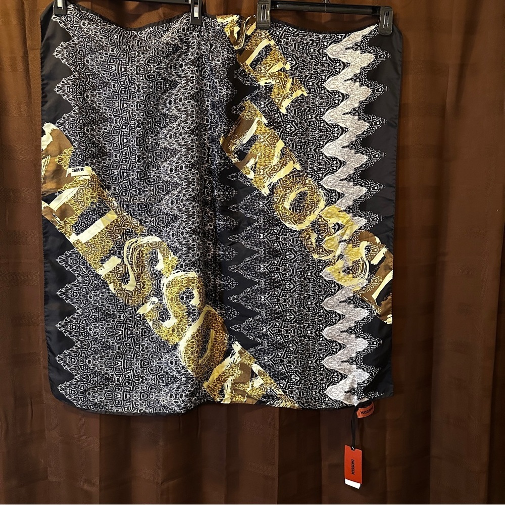 NWT Authentic Missoni silk hanstitched scarf reg $280